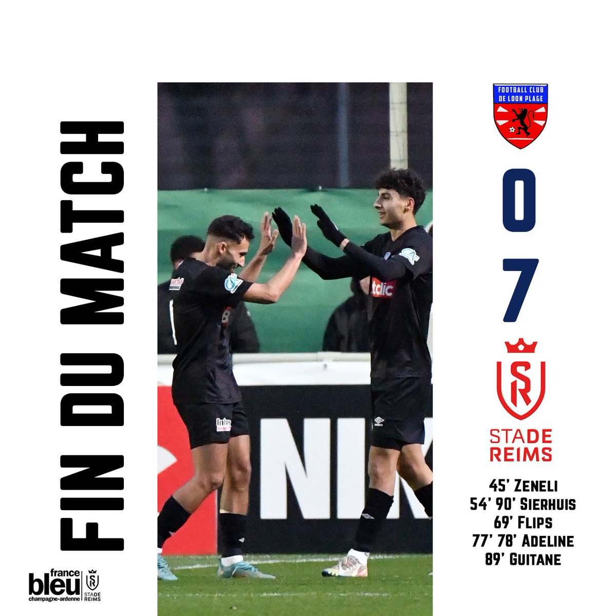 ICIStadedeReims's tweet photo. ⚽ #FCLPSDR |⏱ FT (0️⃣-7⃣)
Pas de souci pour le @StadeDeReims qui aura fait le plus dur en ouvrant le score avant la pause. Les Rémois ont respecté leur adversaire jusqu'au bout en déroulant en 2e mi-temps. Direction les 16e de finale #FBsport https://t.co/c9OYKAjMo7