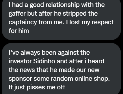 S2gStand's tweet photo. His Opinion on both the Investor and the gaffer of @S2GFC is not good... He is a bit salty bout' them... https://t.co/5kH2Zr9e1l