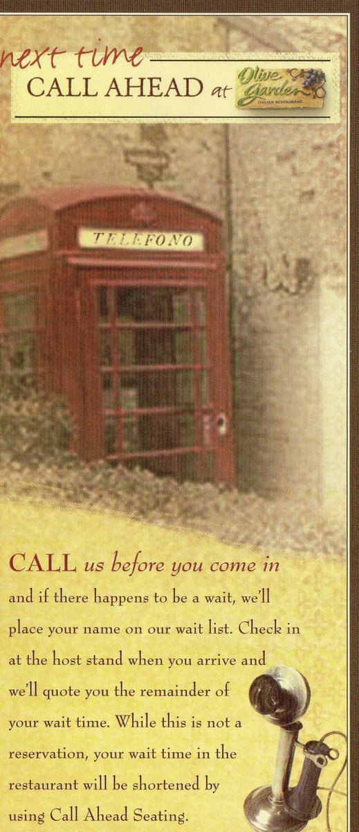 snrussell's tweet photo. The time Olive Garden pretended a British telephone box was in Italy https://t.co/NzYdSOFBP2