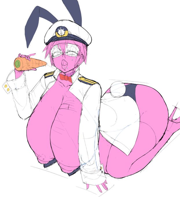 おそおそ年賀イラスト
ラフと色ラフ( VωV ) 