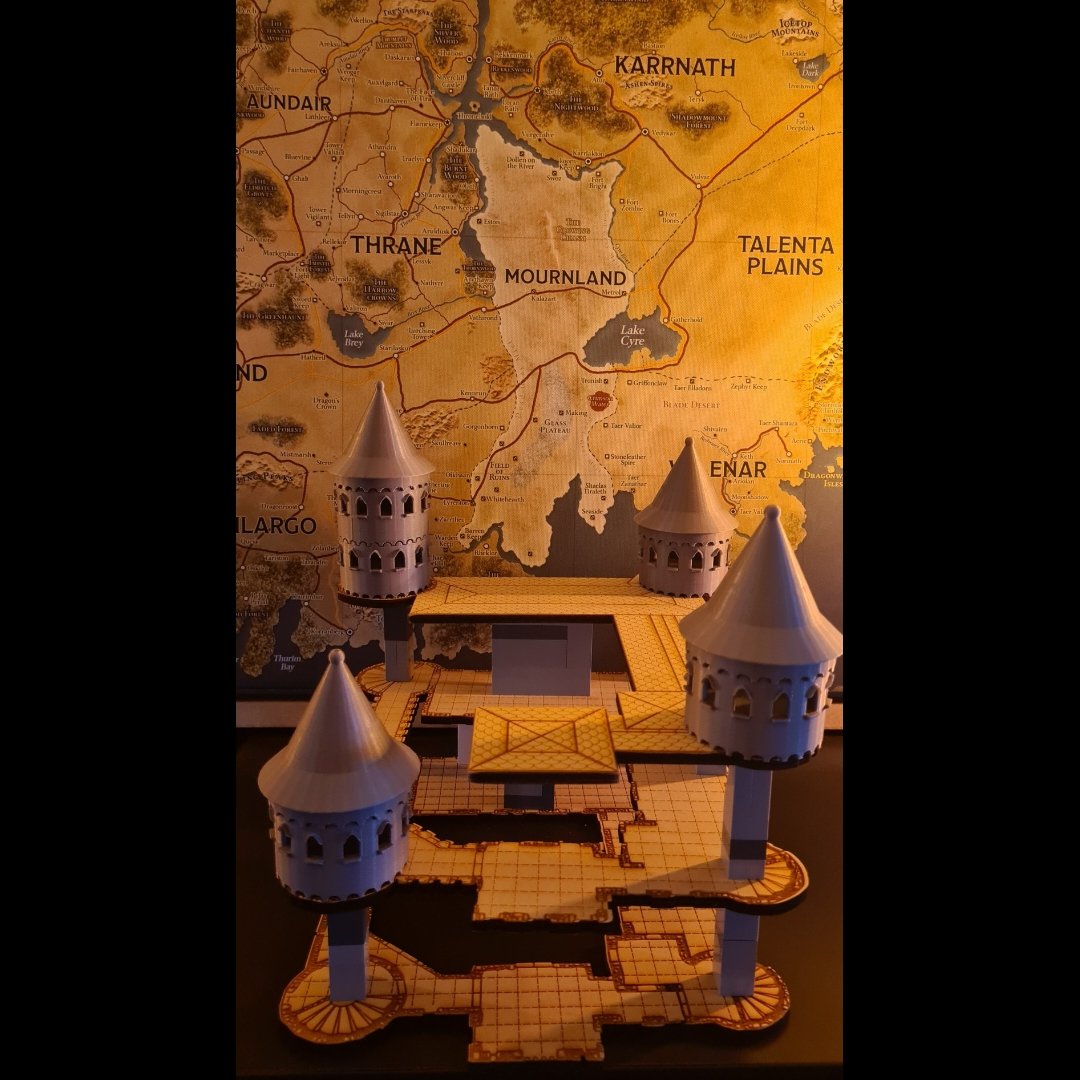 pathsofinspire's tweet image. A while back, I made a multi-tiered  castle map, which I printed onto cardboard to play a 3D map game.
Well, after some tweaks, I had this created. Isn't it beautiful?
Happy New Year, guys!
.
.

#laserengraving #Eberron #dnd #dndmaps  #rpgmap #adventuremap #battlemap  #dungeonmap
