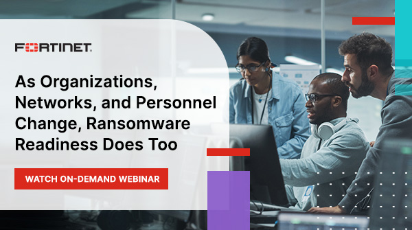 As organizations, networks, and personnel change, ransomware readiness does too. ✉️ ✅

Join #Fortinet's Incident Response Team and get first-hand knowledge on preparation for #ransomware incidents and best practices to stay ahead of evolving threats. ftnt.net/60143rTQs