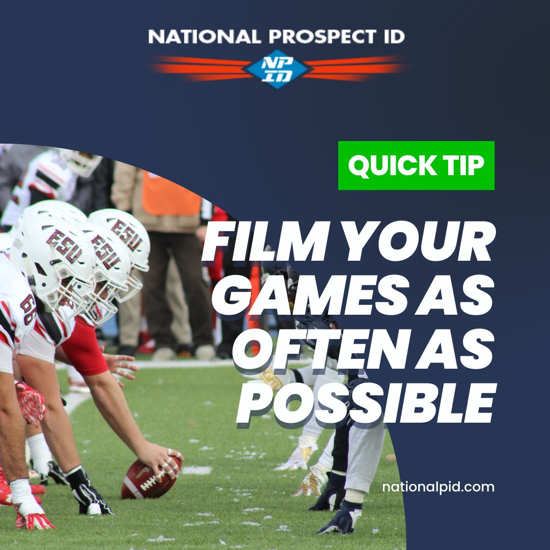 ProspectID_'s tweet image. To show the coaches what you are capable of, collect game film as much as possible. Filming is important in all sports. 

Get verified here. ➡️ bit.ly/3F2w7KL 

#NPID #ProspectID #recruit #highschoolathlete