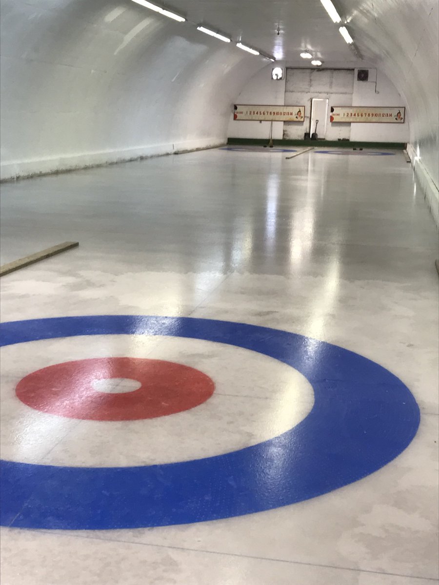 Curling ice almost ready for meskanaw open. Come join us Jan 22 23 24 and maybe 25 #noexperienceneeded