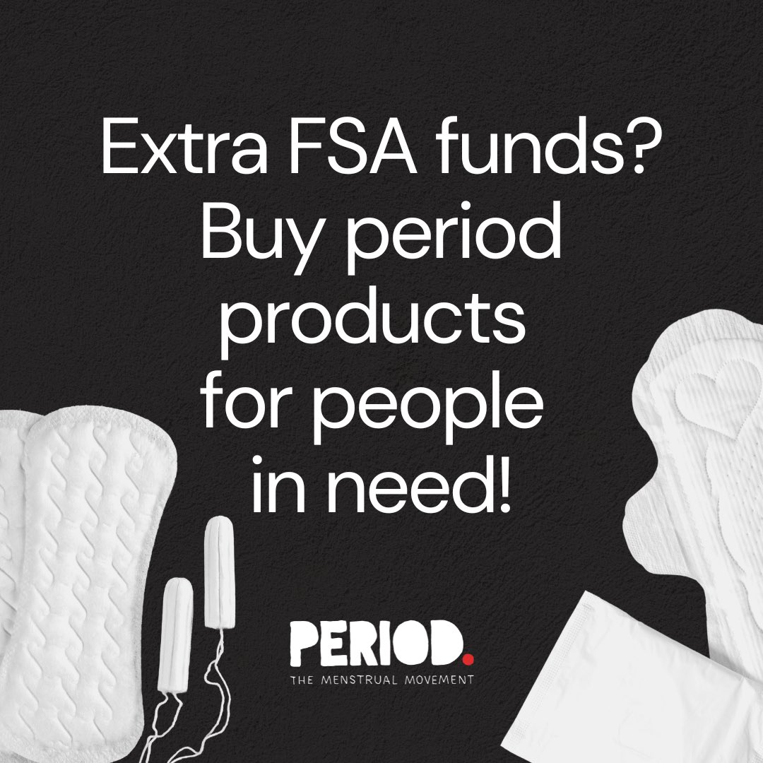 periodmovement's tweet photo. Leftover FSA funds? Use them to buy period products for people in need! 🩸Check out our Amazon wishlist at: https://t.co/v4KqAnL2q3 https://t.co/RVhGtkZduI