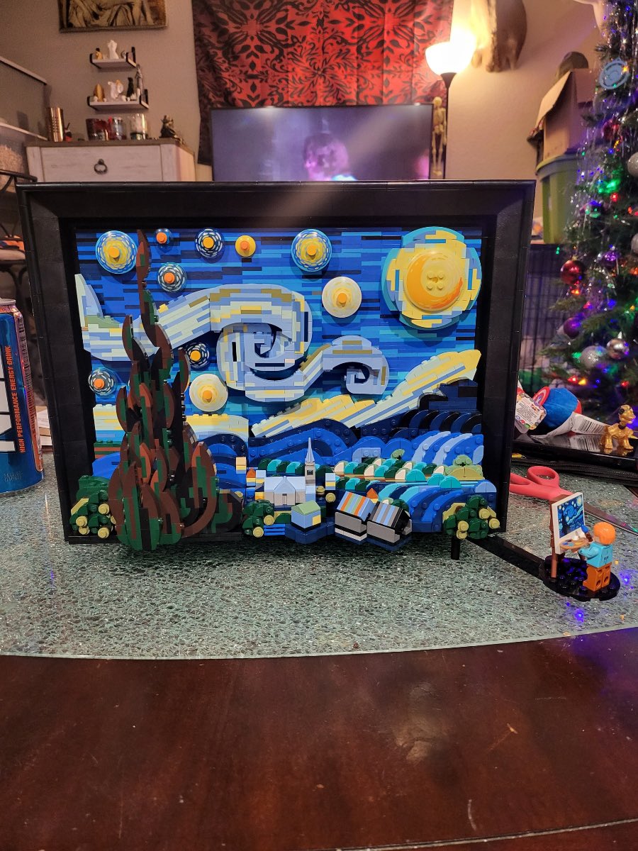 texasmoonbeams's tweet photo. @LEGO_Group My son @GBertoty built Starry Night he received for Christmas https://t.co/pqNTd4foU5