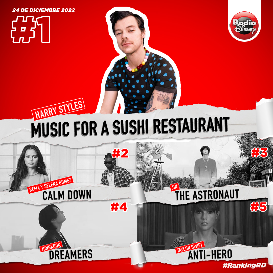 RadioDisneyMX's tweet photo. ¡Una semana más! #MusicForASushiRestaurant sigue en el top 1 del #RankingRD 👏🏻

Si le pudieras darle el puesto #1 a otra canción ¿A quién se lo darías? 🤔🎶

#RadioDisney https://t.co/lWcv7hYteR