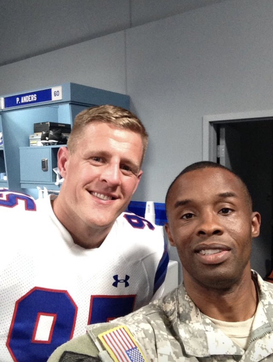 curtdrafton's tweet photo. Shoutout to the all time great J.J. Watt ( @jjwatt ) on an amazing career (he’s retiring after the @AZCardinals season)!!!

Personally I thank him for welcoming me and my guys back from Afghanistan 7 years ago while he was shooting a movie in Atlanta. 
He really was cool! https://t.co/mmzIokWqwy