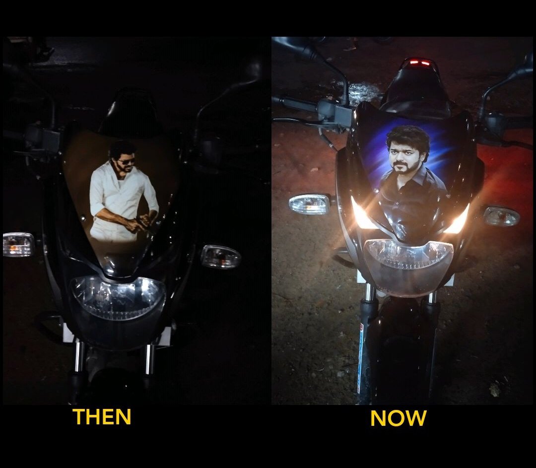 sarkarMassVijay's tweet photo. Its 5th still in my pulsar doom. (BIKE VANGUNATHU JUNE22,2018)
#SarkarFirstLook
#BigilFirstLook
#MasterFirstLook
#BeastSecondLook
Now its #Varisu look
என்றும் #தளபதி @actorvijay அண்ணா https://t.co/V3igGbOleA