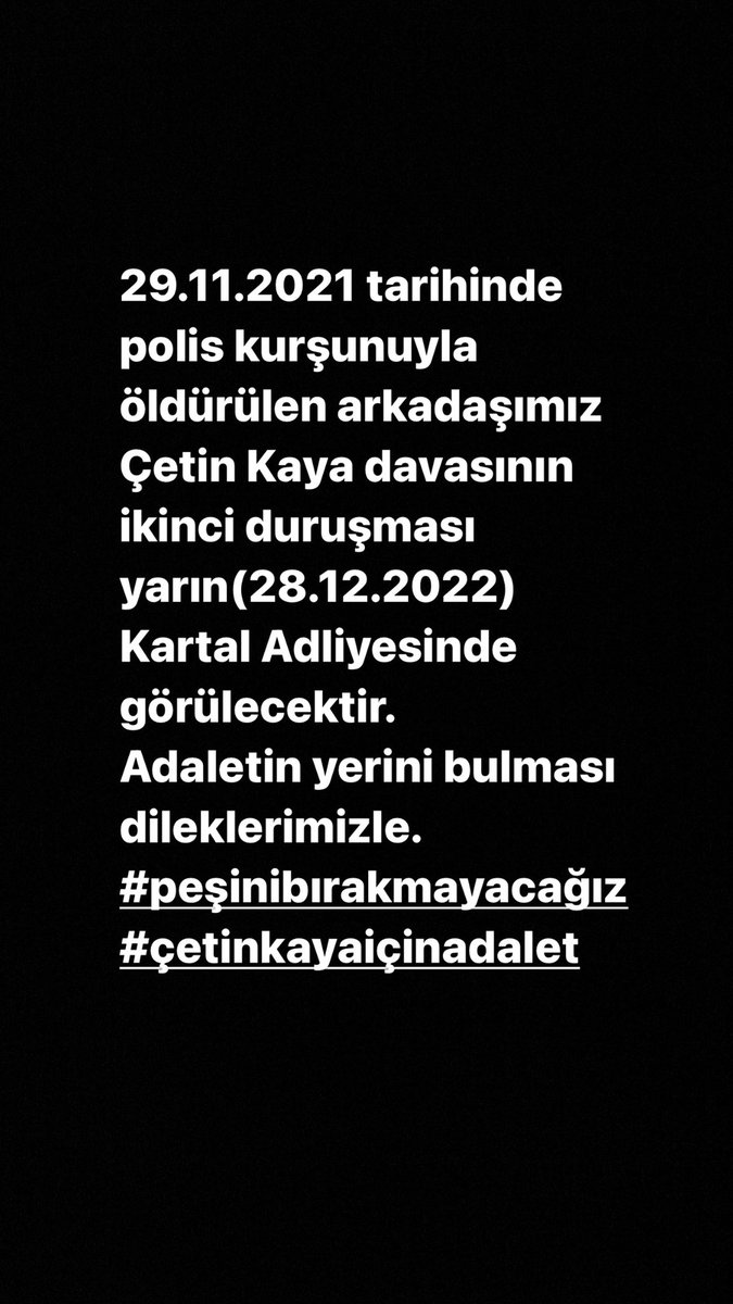<a href="/zafercamasli/">Zafer Çamaşlıoğlu</a> #ÇetinKaya29Kasım2021
#ÇetinKaya #ÇetinKayaIcinAdalet #PeşiniBırakmayacağız 
#28Aralik2022
