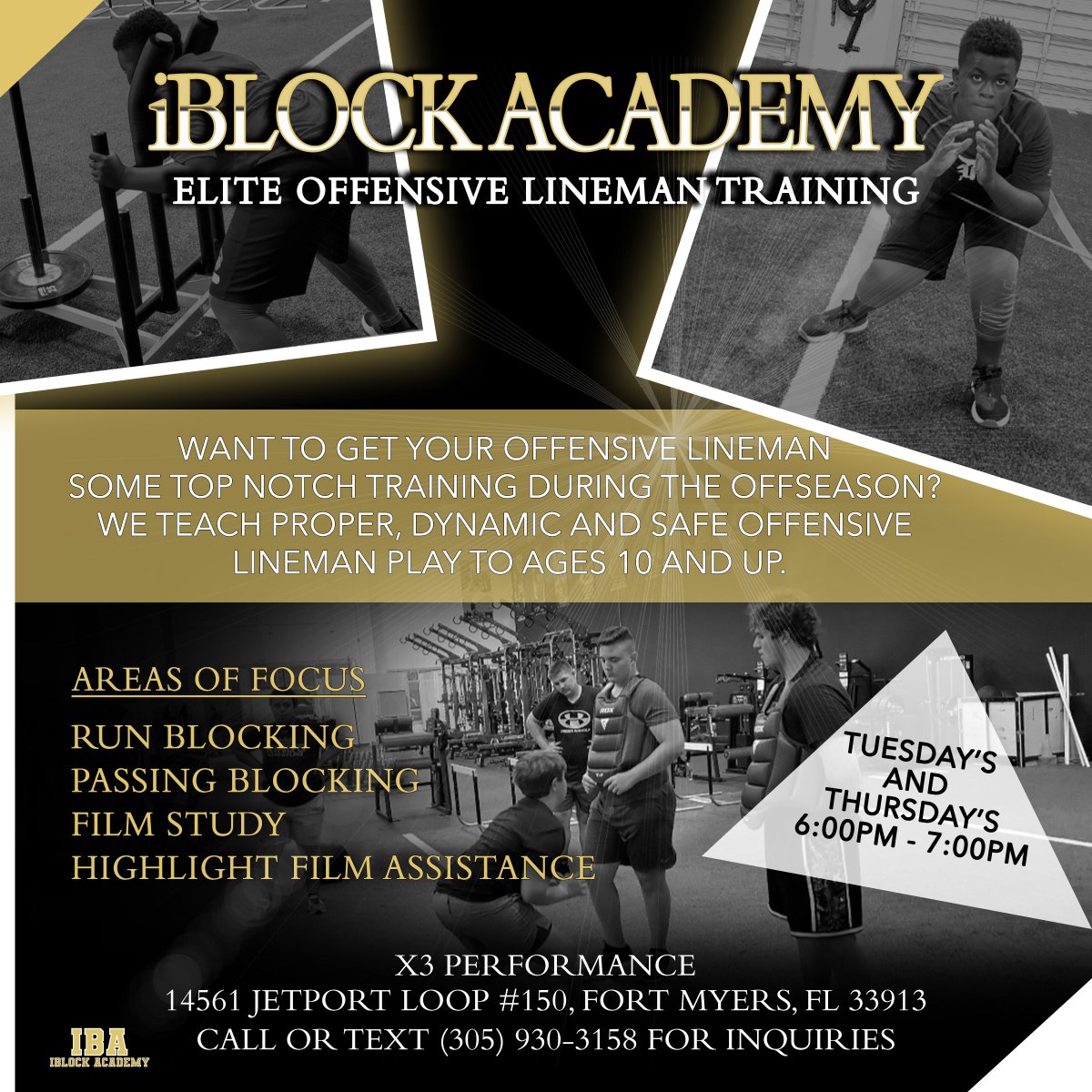 iblockacademy's tweet photo. We'll be back after the holidays for OL training in Ft. Myers and Naples in January. DM if you're looking for top notch instruction!! (2 locations) https://t.co/FiOoeZ46Pz