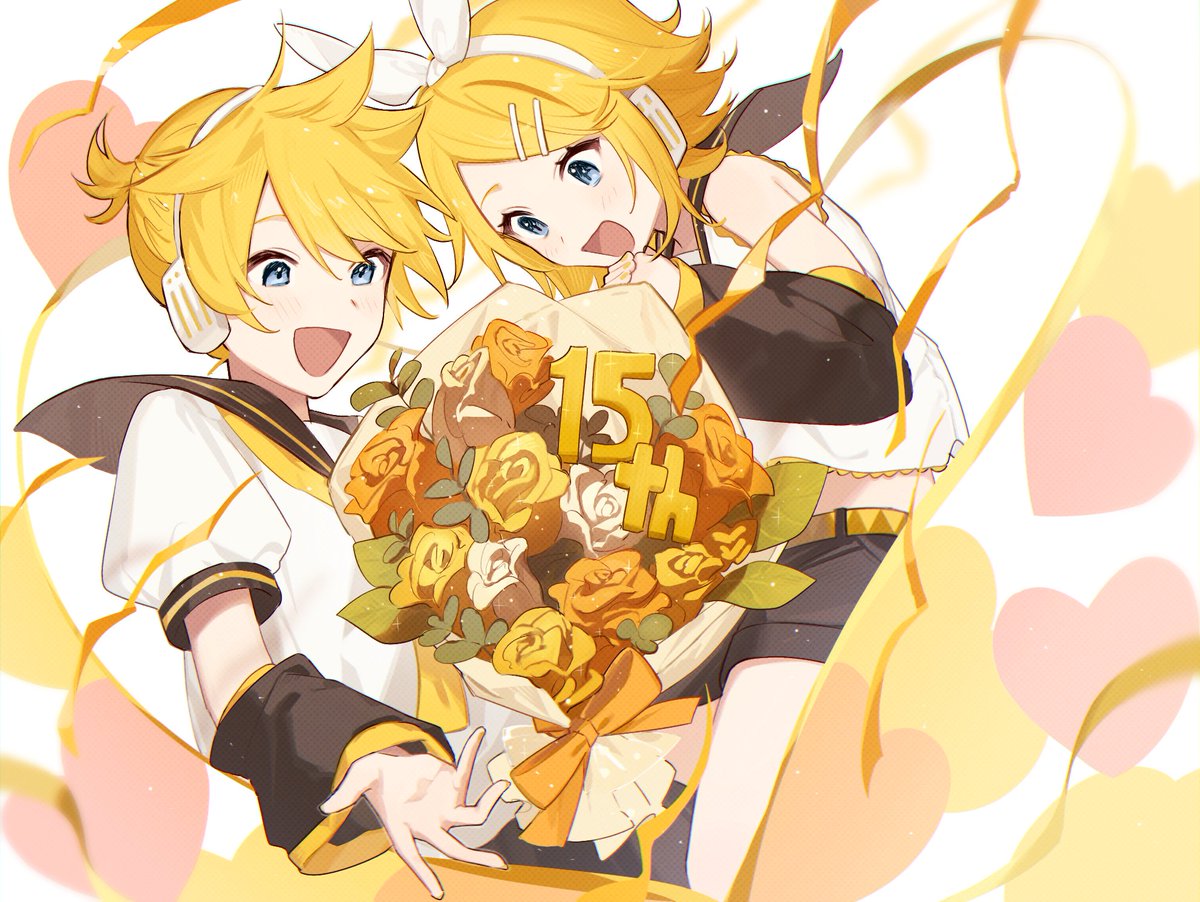 鏡音レン ,鏡音リン 「47日目 #100日チャレンジ #鏡音誕生祭2022 」|こむぎくんのイラスト