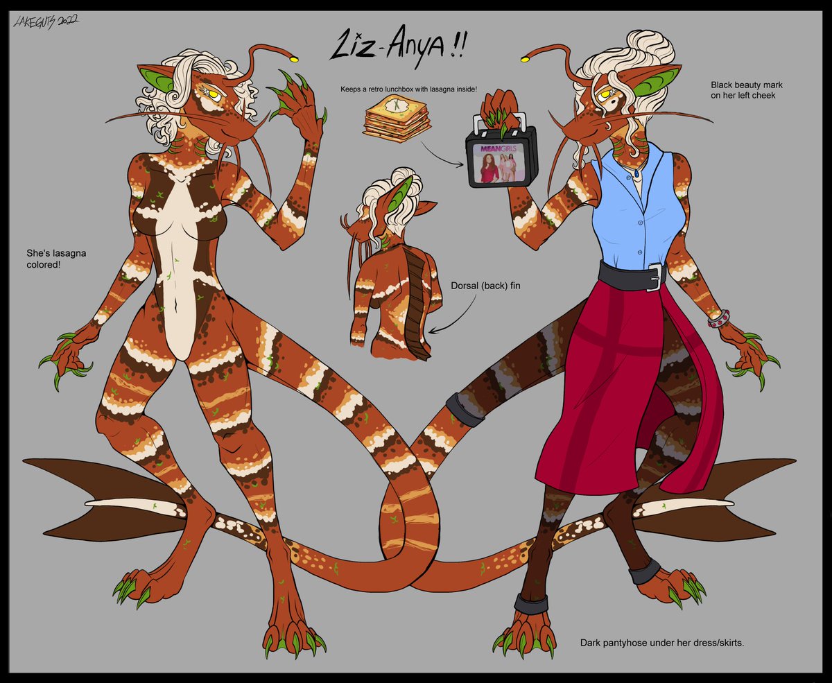 einhyper's tweet photo. My good friend @Huuh_Earthtone wanted a Lasagna themed custom of my species. So naturally I said HELL YES! https://t.co/1zr5pIRPd0
