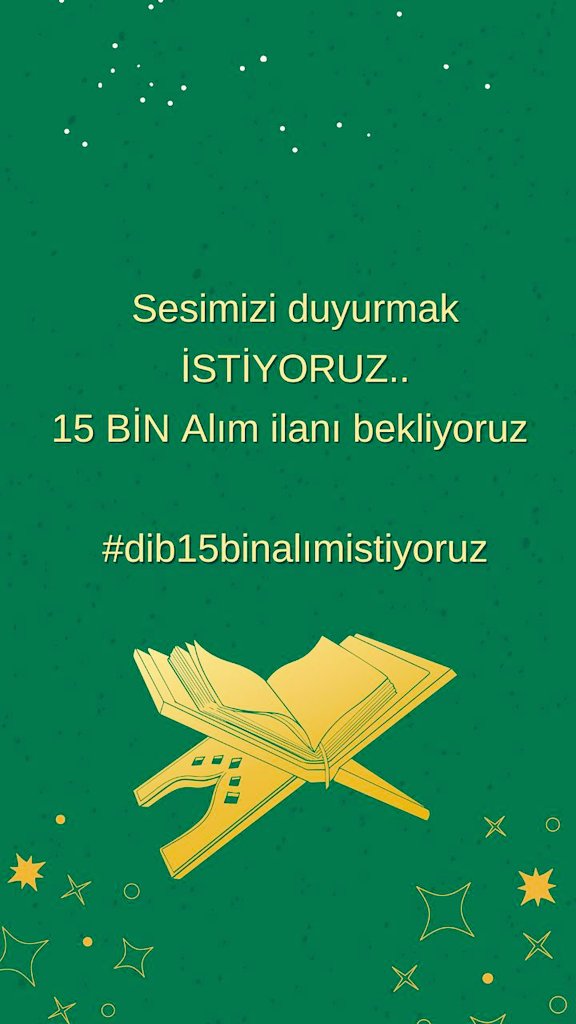 Bu kontenjan hakkimiz önlisans hafız kontenjani açılsın en fazla 500 ve üzeri alim yapılmalı 

 #ReisDiyaneteEkKontenjan
<a href="/DIBAliErbas/">Prof. Dr. Ali Erbaş</a>