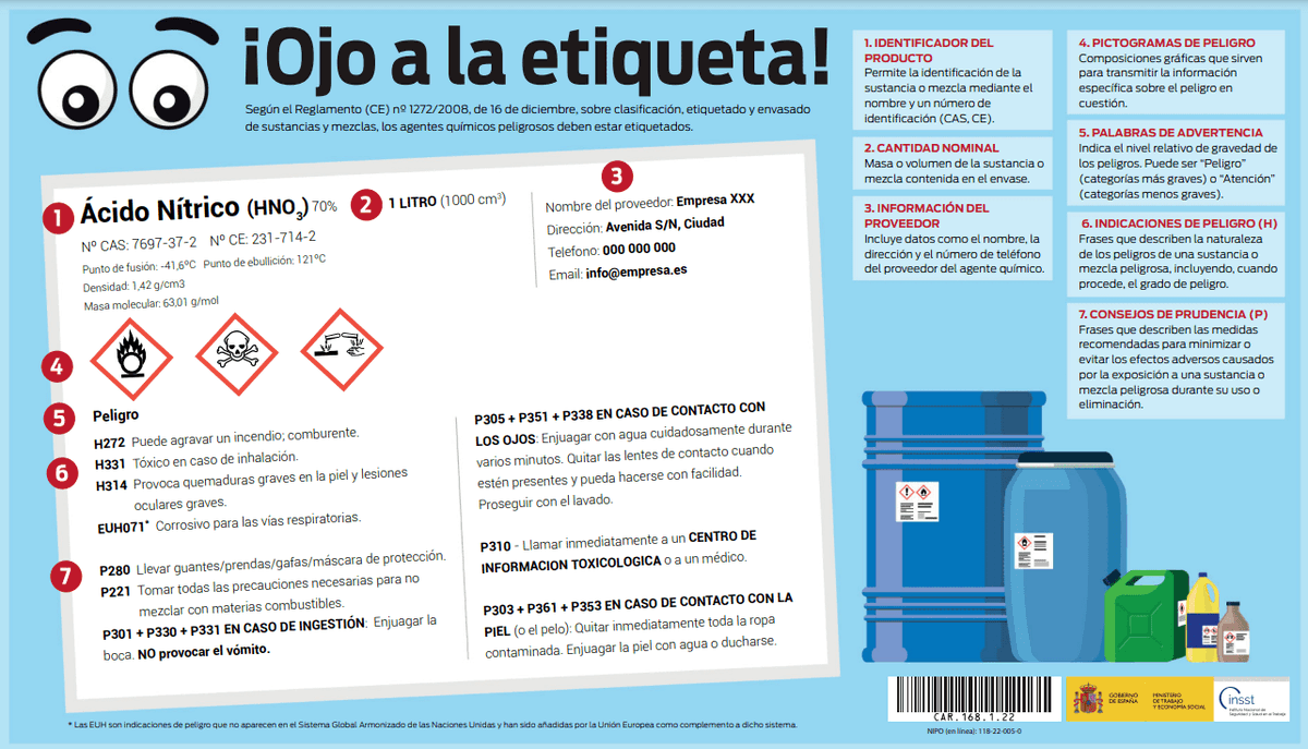 ASPRAMUR_RM's tweet photo. Estas infografías del @INSST_MITES_GOB nos muestran los riesgos químicos, con información sobre las principales medidas para la identificación, evaluación y control del riesgo químico en los lugares de trabajo. https://t.co/WJmm3VmIRz