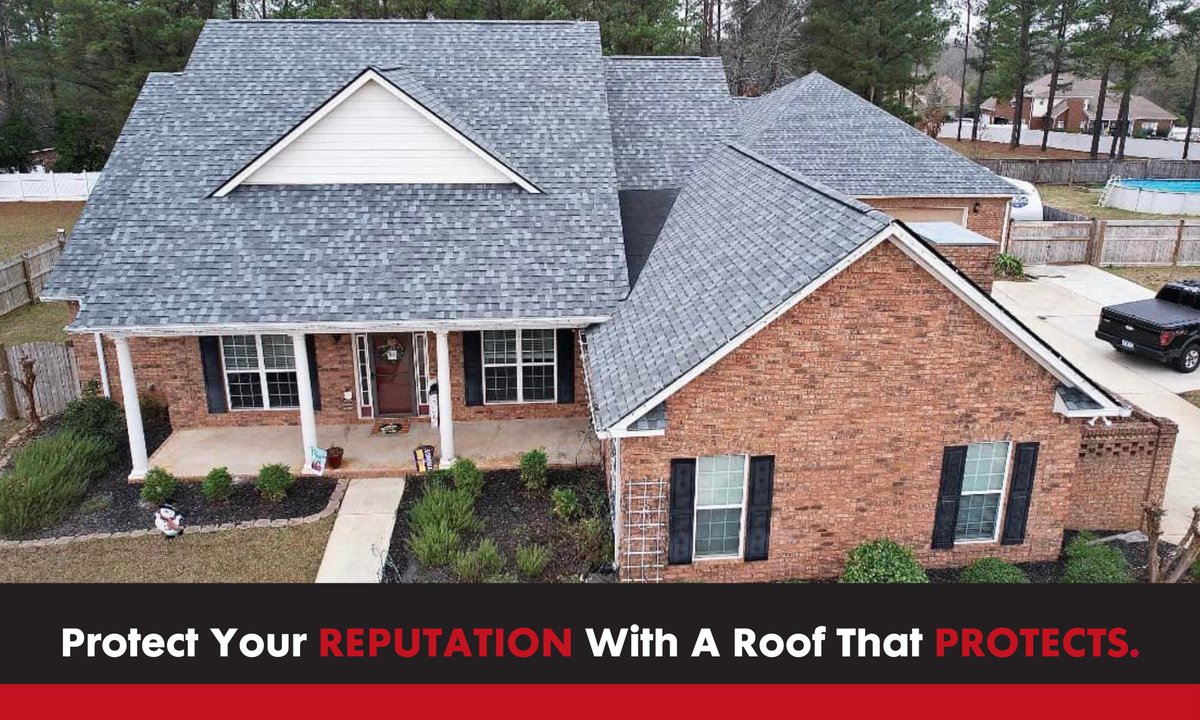 AtlasRoofing's tweet photo. This eye-catching roof from Platinum Roofing of Warner Robins will stand the test of time with the help of Atlas shingles featuring @scotchgard™ Protector by @3M. #AtlasProtects
Color: Coastal Granite https://t.co/RQLdIGpDo3