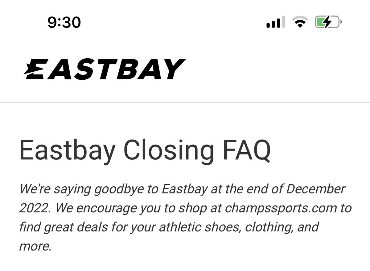 sneakerfiles's tweet photo. RIP Eastbay! 1980 - 2022 😢 https://t.co/6O5JcRtVHo