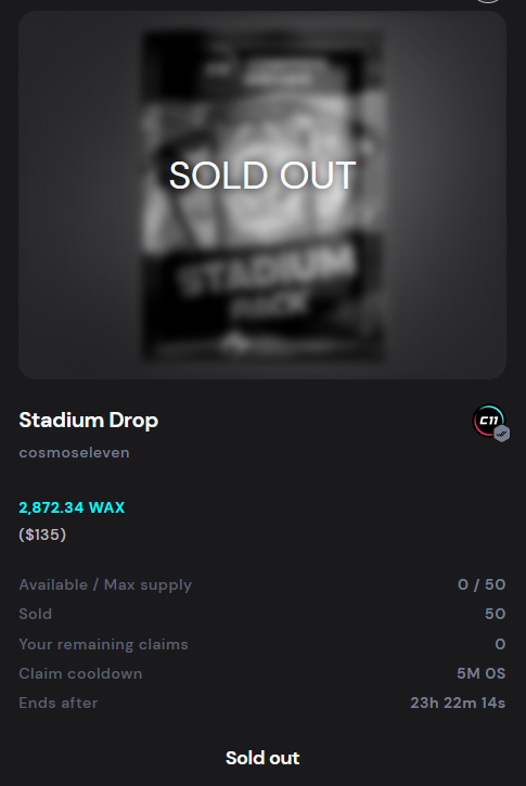 Cosmos_E11even's tweet photo. Welcome to Bear Market!!!

Thank you C11 community for a quick sell out and @neftyblocks
 for a smooth drop.

#WAXNFT #P2Egames #P2E #NFTCommunity #NftGame #footballmanager #cryptofootball https://t.co/h7zH1w3sjm