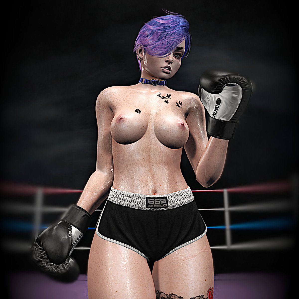 BadAppleTracy's tweet photo. Happy late #BoxingDay. Hope your Holidays have been a "knockout". Stay rotten my darlings and I'll #SpoilYouSoon when I return to the ring in January to defend my championships @HonorPro_SL & @vwewrestling.
#SecondLife #nsfwtwt #SLBoxing #furry https://t.co/3PYhTFw51G