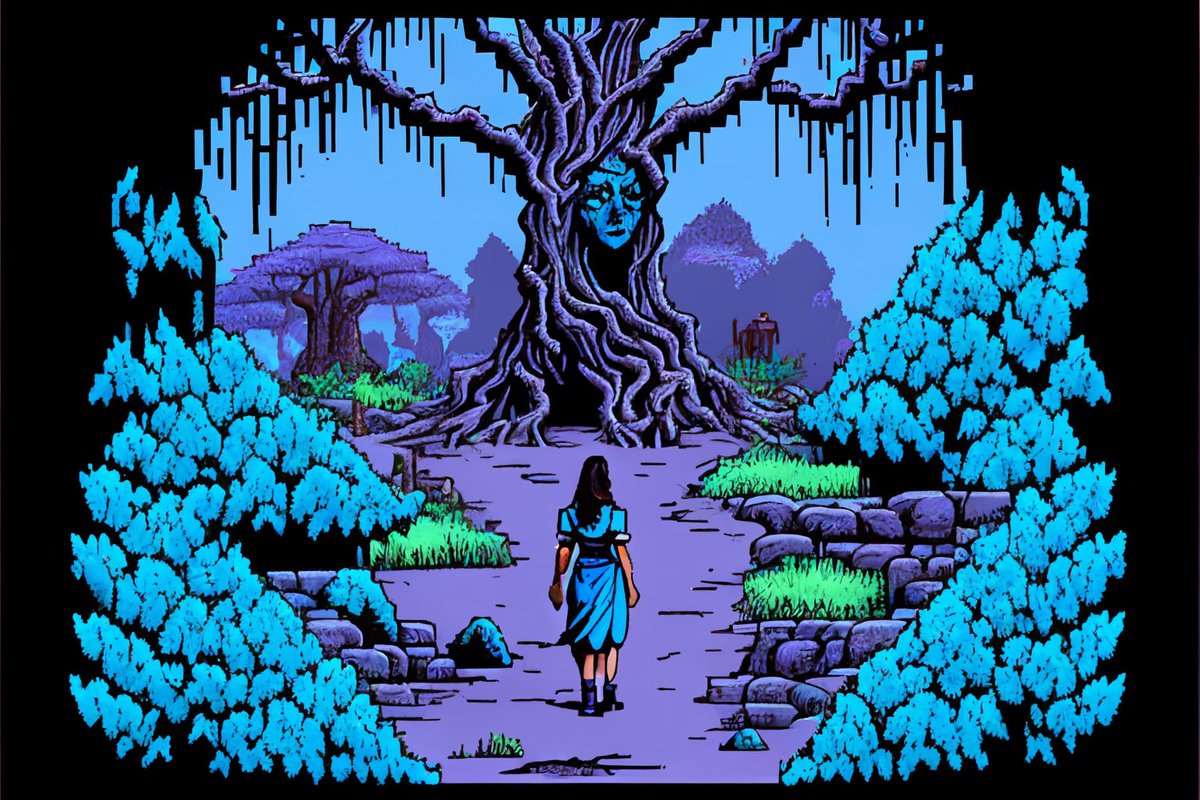 letsglitchit's tweet photo. Look at this incredible pixel art created by AI! And as if that wasn't impressive enough, even this caption was written by a machine. #AIart #pixelart #selfreference https://t.co/Rvq84aSi7U