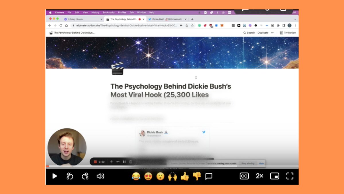 CopyWriteConnor's tweet image. Dickie Bush has built an audience of 300,500 followers in 2 years.

His secret? Ultra-viral threads.

I broke down his best performer. If you want to learn the psychology behind viral hooks, just: 

Like 
Retweet
Reply &apos;done&apos;

I&apos;ll DM a link.
(750 Max - must be following)