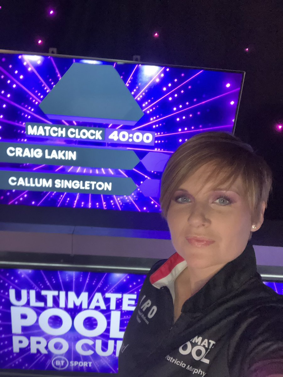 Femaleref's tweet photo. Absolutely loving @ultimatepool_ pro cup event live on @btsport, the set up is unreal ๐คฉ such a lucky girl to call this a job ๐ #femaleref #teamiro #ultimatepool #lovemyjob ๐ฅฐ xxx https://t.co/8fp1gCeouU