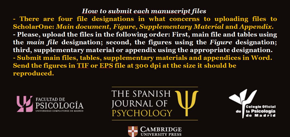 Spanish_PsyJour's tweet image. #InstructionsForAuthors 

1⃣1⃣ How to submit each manuscrips #Files