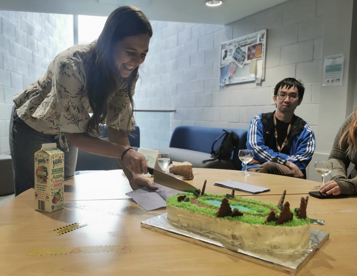 Wonderful to celebrate passing my PhD viva with so many of the Liverpool crew earlier this year. 
Thanks to Fiona Bell for the incredible thematic cake and Helen Davison for a beautiful card summing up my life during the PhD.  
#PhDone  <a href="/ACCE_DTP/">ACCE DTP</a> <a href="/ZSLScience/">ZSL Science</a>