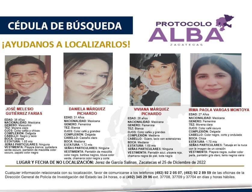 Alejand93407510's tweet photo. @EnriqueAlfaroR @GobiernoJalisco @OHarfuch @DavidMonrealA @gobiernozac @FiscaliaZac                        @rosaicela_                               Solicitamos de su colaboración para localizarlos: https://t.co/IOdiiTLw1V