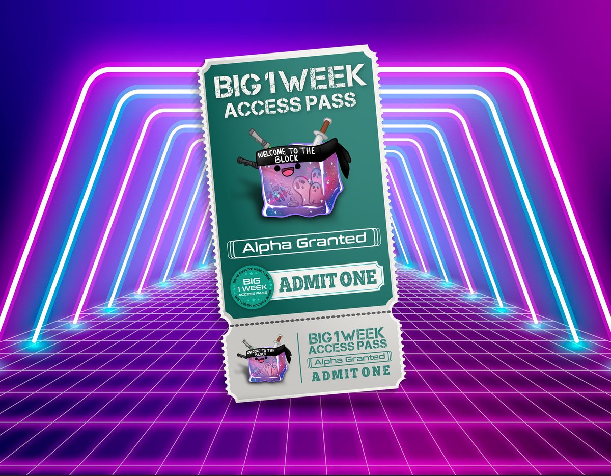 jellycubes_hq's tweet photo. 🎟️ 1 Week BIG Pass 🎟️

We are just under 3 weeks out from our Mint! To celebrate we are giving out 1 Week BIG Passes! 🔥

To enter:
1⃣ ❤️ &amp; 🔁
2⃣ Tag some friends!
3⃣ Make sure you're following us!

Good luck!
Results 48 hours!

#CNFTGiveaway #BIG #Jellycubes https://t.co/Ky4eMgtV30