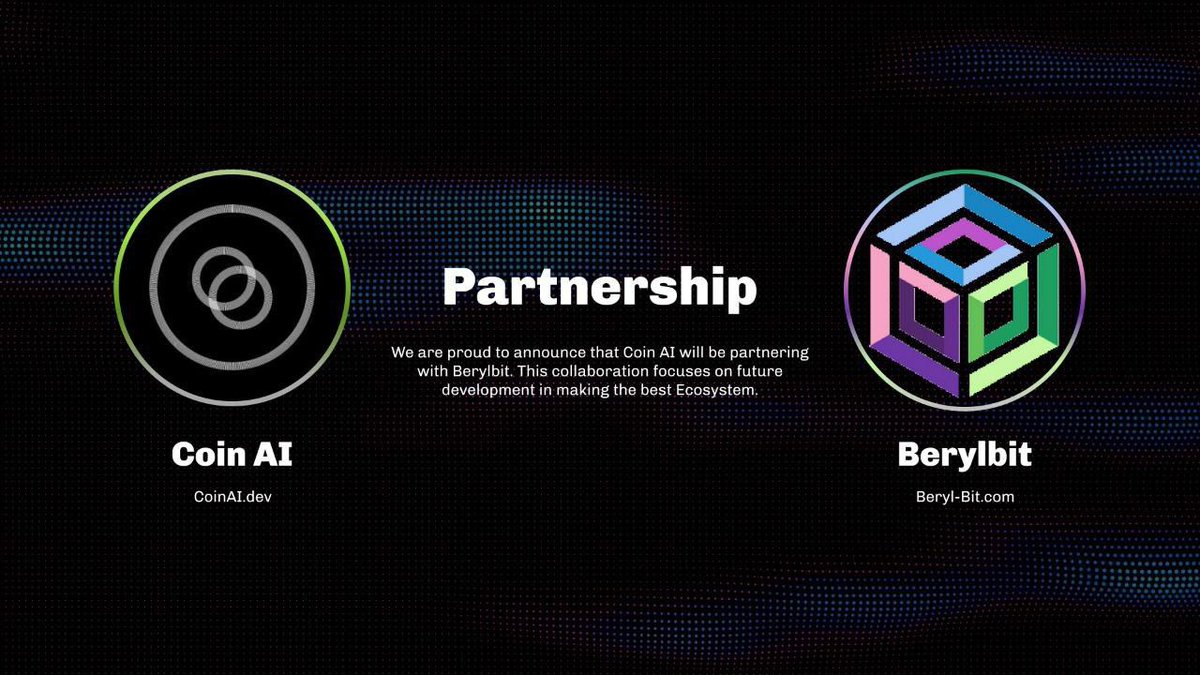We are proud to announce that Coin AI will be partnering with Berylbit. This collaboration focuses on future development in making the best Ecosystem above Berylbit Blockchain. Development status or progress will be updated regularly.

github.com/coinaidev/Part…
