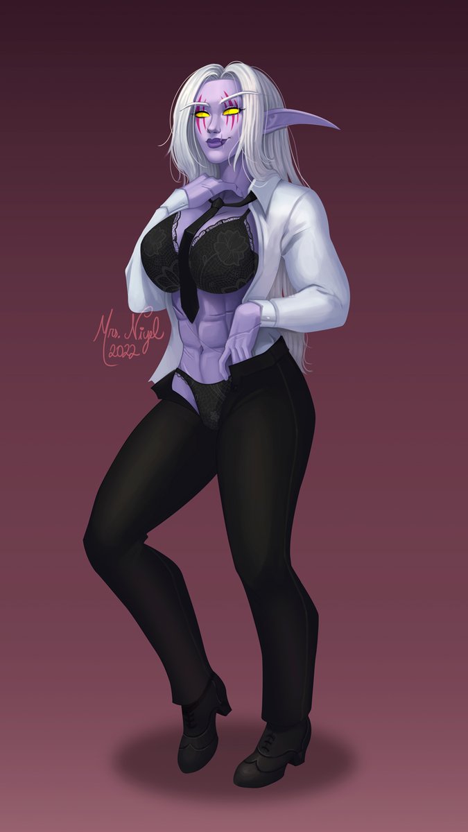 MrsNiyel's tweet photo. Is anyone into suits? ;)))

#WarcraftRP #RolePlaying #EpsilonWoW #MoonGuard  #WyrmrestAccord #NSFWart #LewdArt #PinUpArt #NSFWRP #NightElf #Kaldorei https://t.co/xsjlWBfnWz