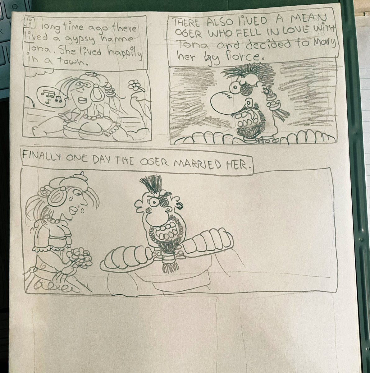 I found an unfinished comic I was making when I was 12 years old. It's clear the weight of consequences by the protagonist could not allow the story to continue. 
