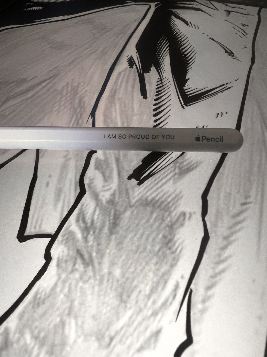 My wife isn’t into comic books..at all, but continues to be endlessly supportive of my artistic aspirations. My old ipad pro was having issues with palm rejection so she got me an upgrade and personalized both the iPad and pencil. She’s just the best! Lets get creating!