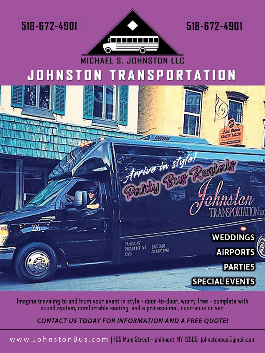 ccchamberny's tweet photo. Michael S Johnston LLC is Columbia County, New York's largest public transportation company! Serving upstate New York - Albany to Poughkeepsie. #ChamberMagazine #supportlocal #hudsonny #ccchamberny #MichaelSJohnstonLLC

https://t.co/Jj26V0qTG3 https://t.co/4FTj3eRyHF