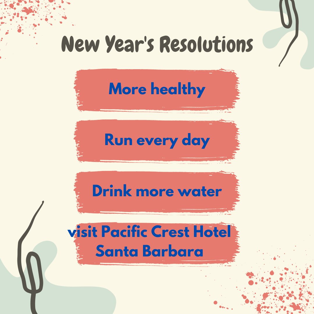 PacificCrestSB's tweet photo. Time to make your resolution list.  Don't forget to add visiting the Pacific Crest Hotel in Santa Barbara to your list.  See you soon!  #pacificcresthotel #visitsantabarbara #beachlife #timeforvacation #santabarbara#eastbeach https://t.co/0BiAD6OuNj
