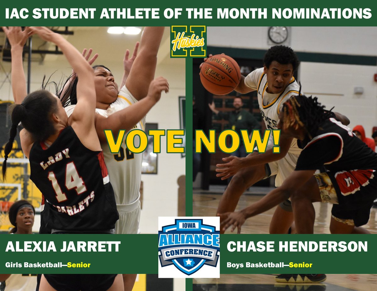 DMHooverHoops's tweet photo. RT @DMHuskies: Hello Hoover Community!

Please take a moment to Vote for our Iowa Alliance Conference Student Athletes of the Month!

Chase Henderson - Boys Basketball
https://t.co/ReEaWeTJEt https://t.co/foVGGXvmw5