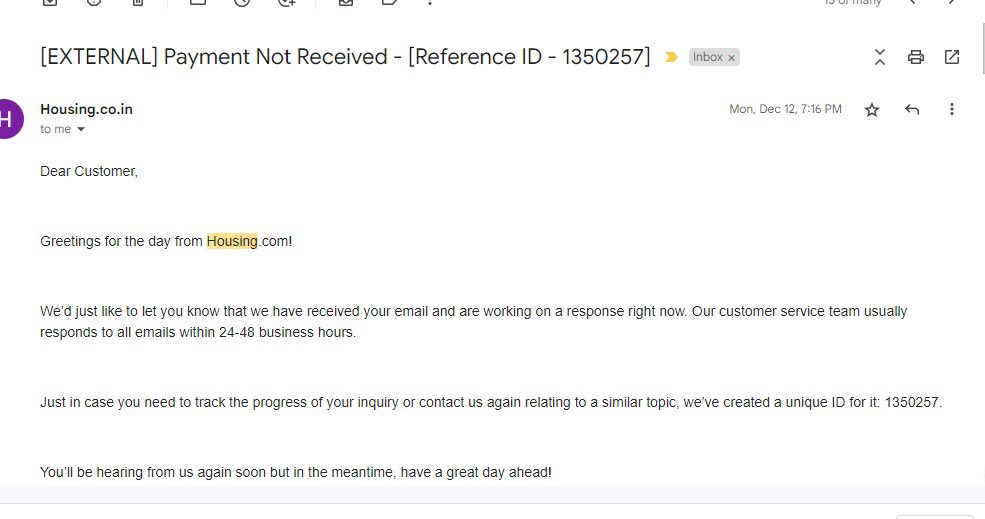 SyedNazeerM's tweet photo. .@Housing Are you running a scam? One failed transaction on 09/12/22 Still not reversed. For every follow up, receiving new complaint ID and you guys are closing without resolving it. https://t.co/5Dfc01Qs6b