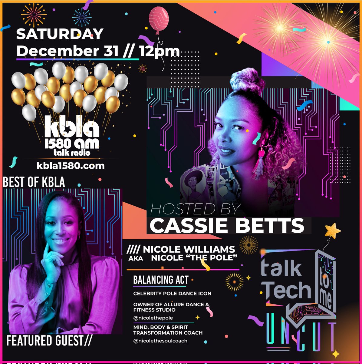 talktechtomepod's tweet photo. Can professional women be sexy in these digital spaces? @cassiebetts talks all about it with world renowned celebrity pole dance icon, businesswoman, and all around cool gal @NicoleThePole1 so tap in before you ring in the new year! 
#sexpositive #BlackTechTwitter https://t.co/aTJYqKojK8