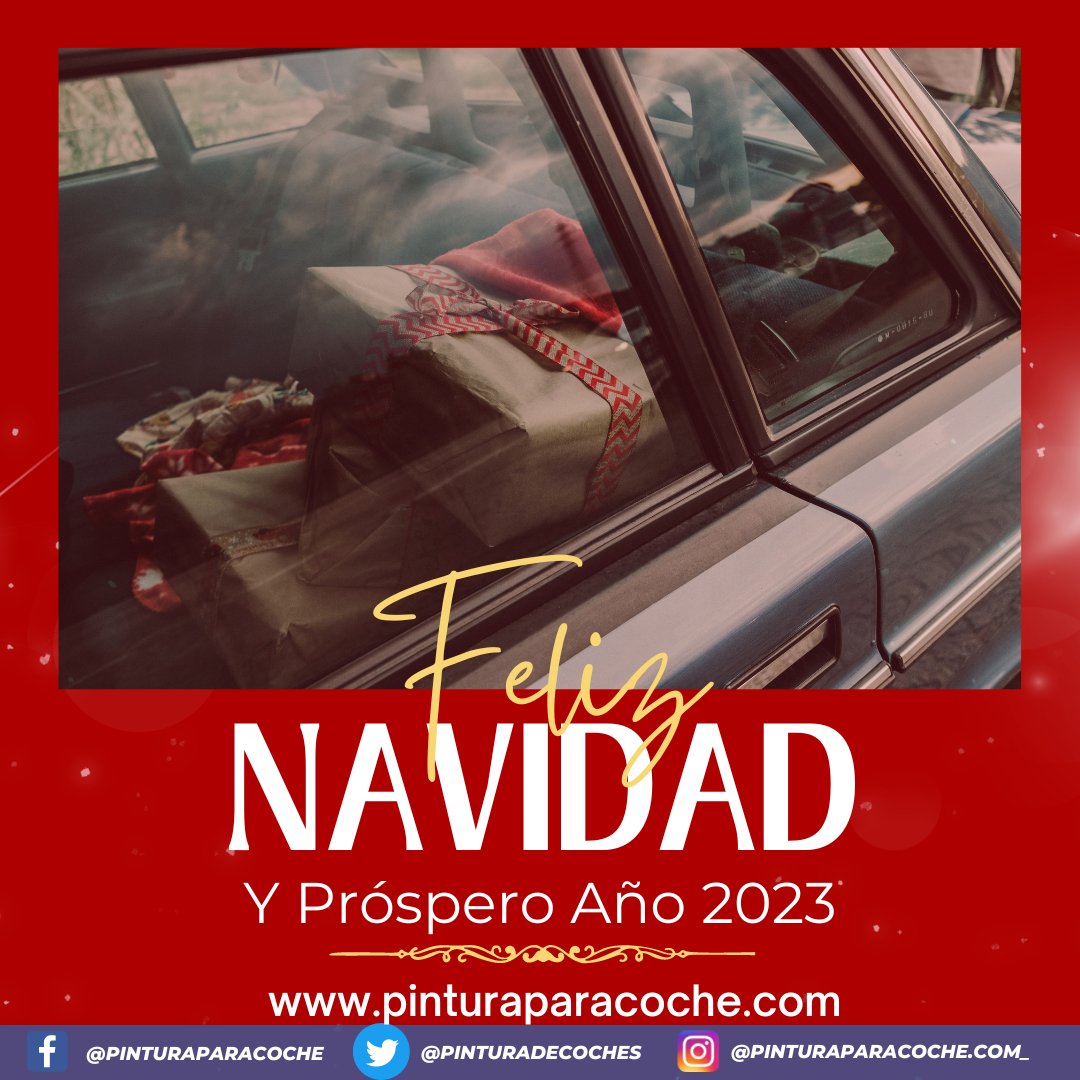 PinturaDeCoches's tweet photo. 🎄⛄🎄 ¡¡¡Feliz Navidad y Próspero 2023 a tod@s!!! 🎄⛄🎄
¡Que no se te olvide regalarle a tu coche lo que necesita! En https://t.co/b0TbjC2fI2 tenemos lo necesario para que esté a punto para estas fiestas.
#bienvenido2023 #pinturaparacoche #atrevete #pintatucoche #codigoscolor https://t.co/kLgmMKZ13a