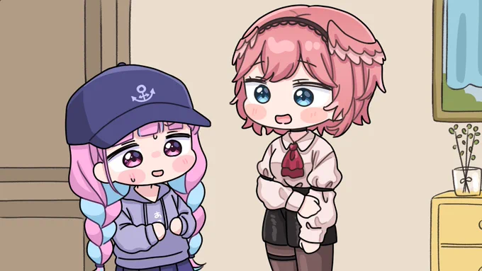 コミュ障なあくたんにホロメンを一人一人紹介してあげるミオしゃ#あくあーと #Luillust  #みおーん絵 #ノエラート #LamyArt 