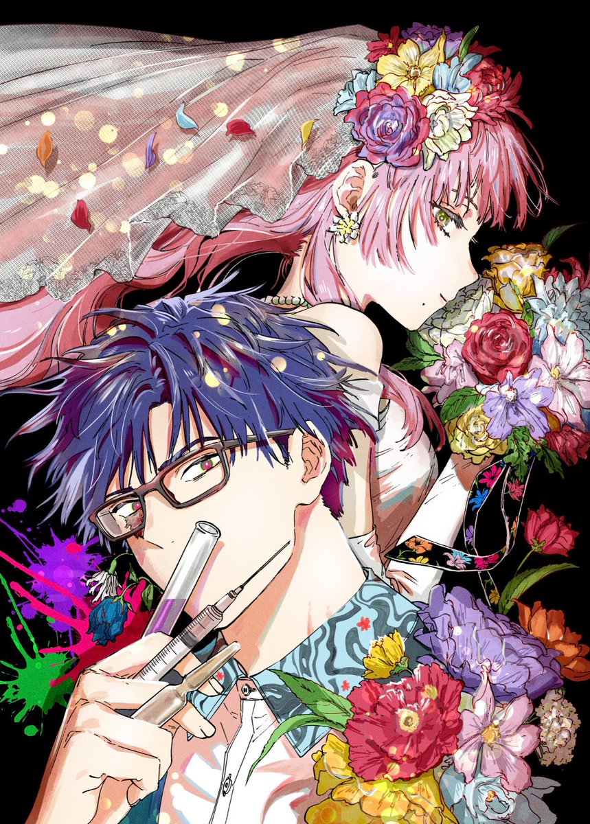 Akatsuki06061's tweet photo. These are the manga covers official arts btw. The mangaka really made us think that there would be some romance btw this cool guy &amp; pretty gal 🙃
#マリッジトキシン #anitwt https://t.co/tuKl5UnGTL