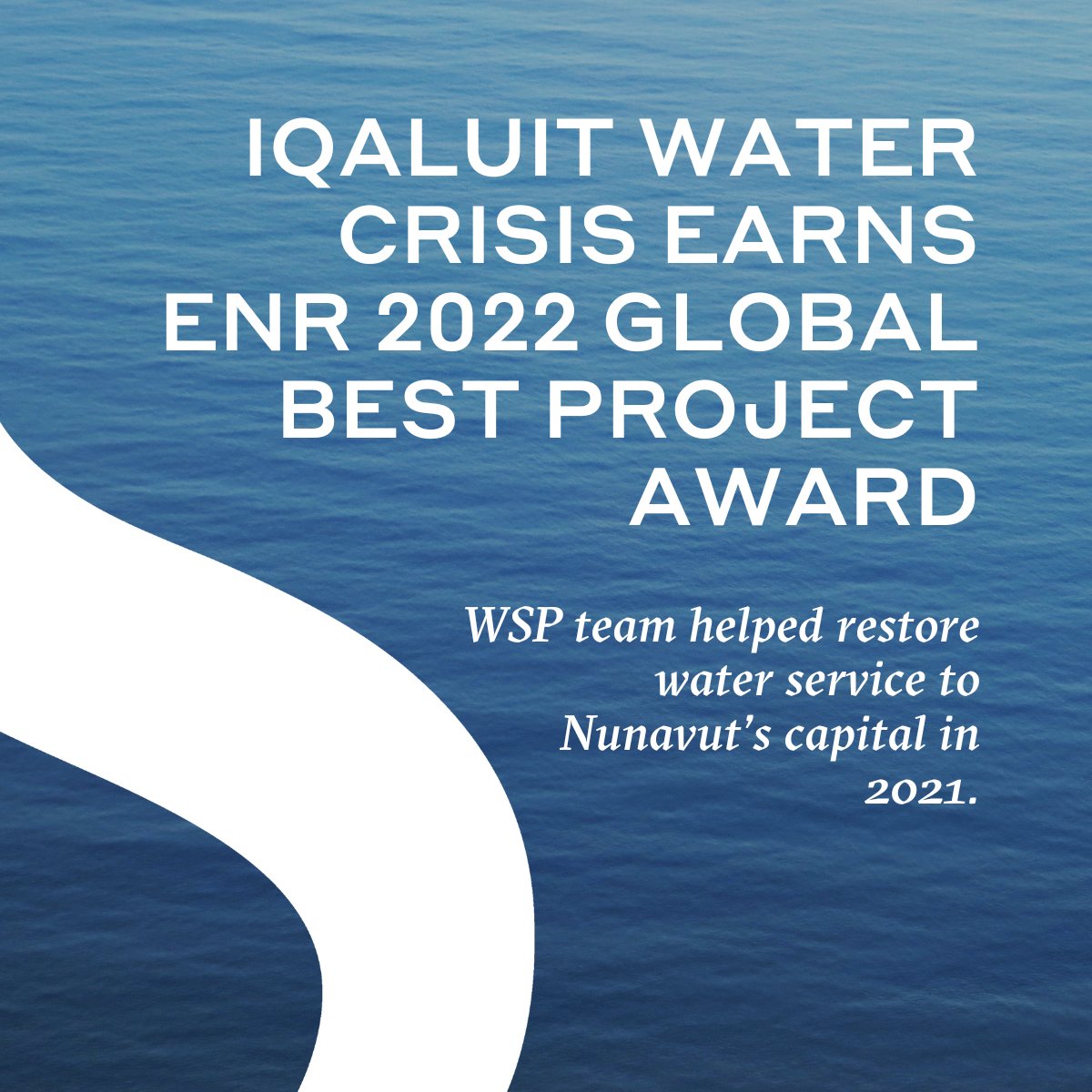 WSPCanada's tweet photo. Félicitations aux membres de notre équipe Eau au #Manitoba qui ont reçu un prix Global Best Projects Awards de l’ENR pour avoir aidé la ville d’#Iqaluit à résoudre sa crise de l’eau en 2021.  https://t.co/FJ6TxiBrFo
#ProjetsWSP #ENRGBP https://t.co/9KCxCgqCaK