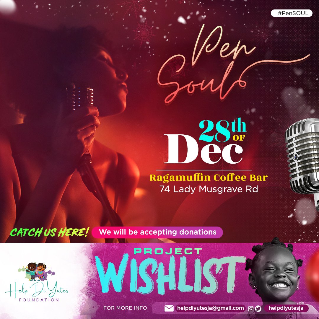 HelpDiYutesJa's tweet photo. Ya'll coming to @RagamuffinCafe to vibe with us &amp; penSoul tomorrow? The vibes start at 6pm, and the mic goes live by 7. 

We'll be accepting donations, so bring sup'm fi di yutes. Check our pinned tweet for more info. 

Thanks as always for the support. See you tomorrow 🫶🏾 https://t.co/PTnwVD3g93