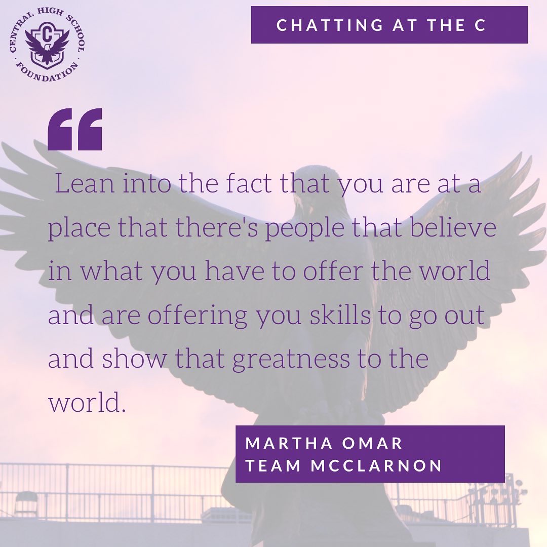 We have our first large group episode coming out Friday with Team McClarnon members: Omar, Lehn and Preston. 

When asked for advice for students who don’t believe that they could be part of the Central High Hall of Fame this is what they had to say: 

Truly some great advice!
