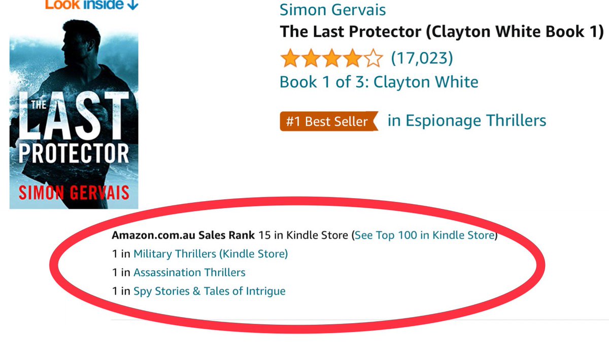 GervaisBooks's tweet photo. Many thanks to my awesome readers in #Australia!! I’m thrilled to see THE LAST PROTECTOR at the top of the Kindle bestseller list. Again!! #apub #WritingCommunity #simongervais #writerscommunity #thelastprotector https://t.co/ivjy8s1pML