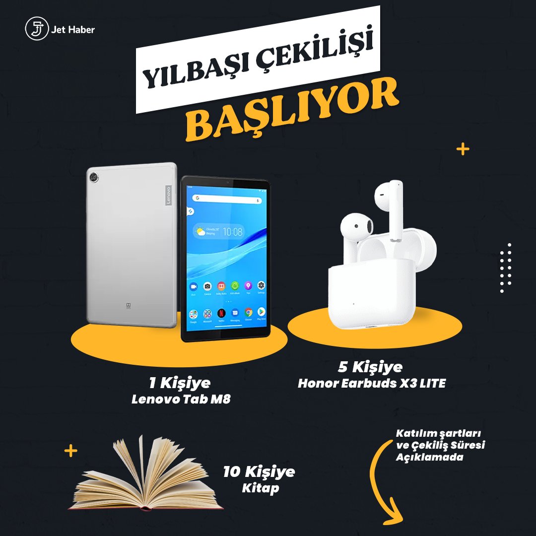 2023'yılına büyük bir yılbaşı çekilişi ile giriyoruz!🎄

🎁 1 kişiye tablet
🎁 5 kişiye kablosuz kulaklık
🎁 10 kişiye kitap

Şartlar: 

▪️ Bizi, (<a href="/jethaber_/">Edirne Jet Haber</a>)'i takip etmek.
▪️ Tweet’i beğenip, RT’lemek.
▪️ 2 arkadaşını yoruma etiketle. 

🗓️ 5 Ocak tarihinde açıklanacaktır.