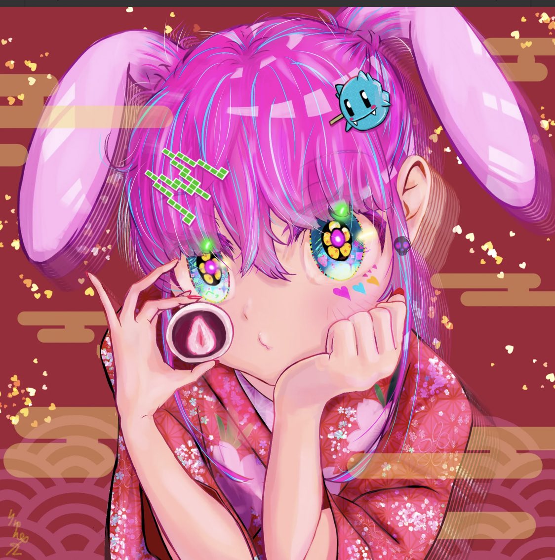 cryptoyummyyy's tweet photo. @ryunxryunxryun さんのkawaii girl M【うさみみM】を夜中にこっそり迎えさせて頂きました〜( ´ ▽ ` )
#RJPJ年末大感謝祭2022 でNFT交換して頂いた時からkawaii girl Mが気になっていたので嬉しいです〜😆
りゅん×2さんの色使いとか可愛い仕草、表情とか色々刺さってます☺️
#NFT紅白2022 
#nftart https://t.co/CUOkNOjy7p