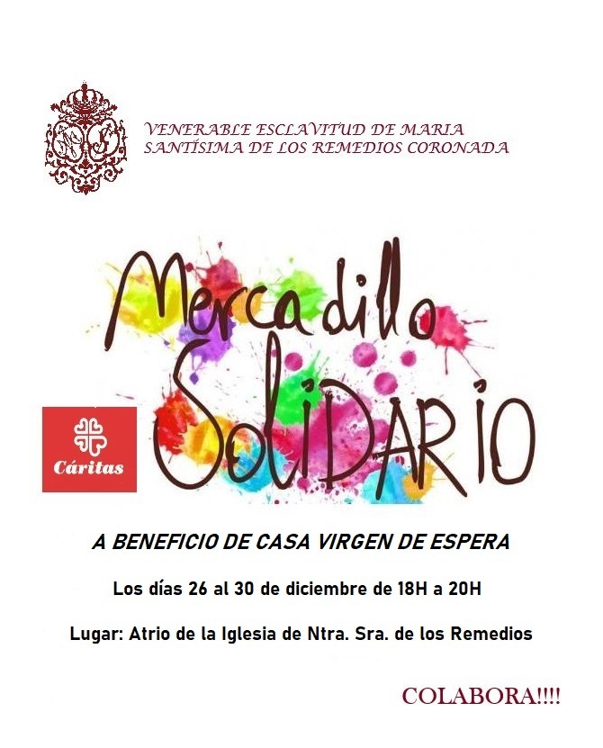 PatronaAntequer's tweet photo. En estos días celebramos el mercadillo solidario a beneficio de la Casa Virgen de Espera en el atrio de la Iglesia de Los Remedios. Estamos de 18.00 a 20.00 horas hasta el día 30.
¡Os esperamos! https://t.co/uASgFbWO61
