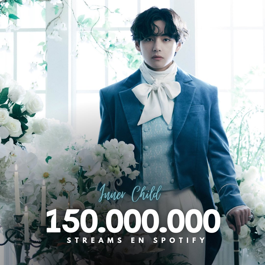 BTSVGuatemala's tweet photo. Inner Child, escrita y compuesta por #V, ha superado los 150 millones de reproducciones en Spotify. 

#InnerChild150M #TAEHYUNG 

bora♡ https://t.co/Aq8VL3N7LN